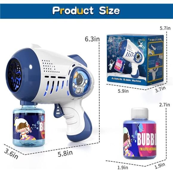 Bubble Gun, Bubble Machine Gun for Kids Toddlers with Rich Bubbles - Picture 3 of 6